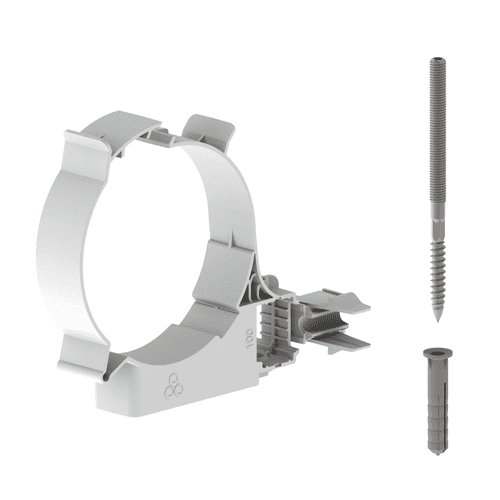 Burgerhout Muurbeugel PP 100mm Wit 400452270 voor 100mm rookgas buizen   | CVketel.nl
